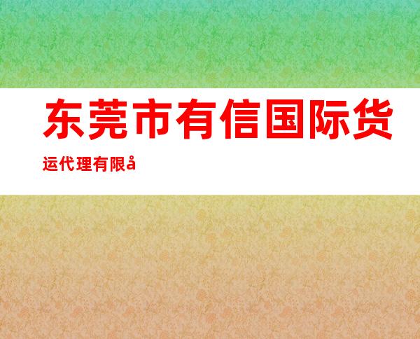 东莞市有信国际货运代理有限公司