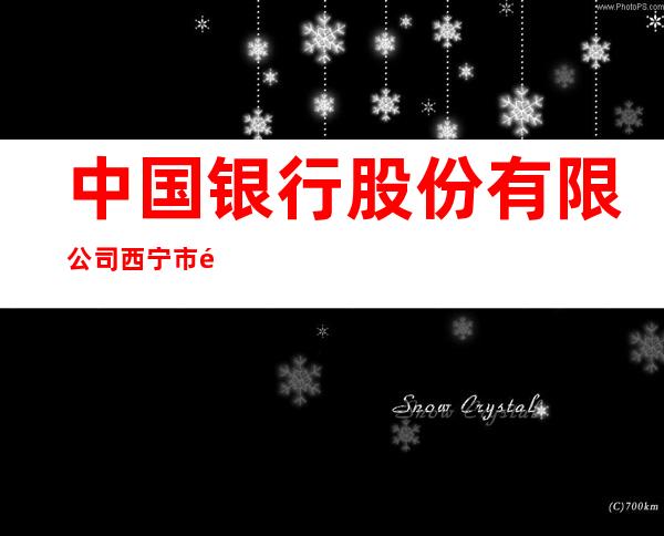 中国银行股份有限公司西宁市黄河路支行