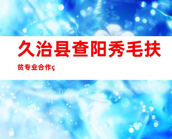 久治县查阳秀毛扶贫专业合作社
