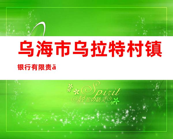 乌海市乌拉特村镇银行有限责任公司