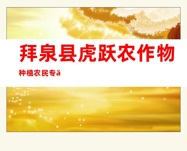 拜泉县虎跃农作物种植农民专业合作社