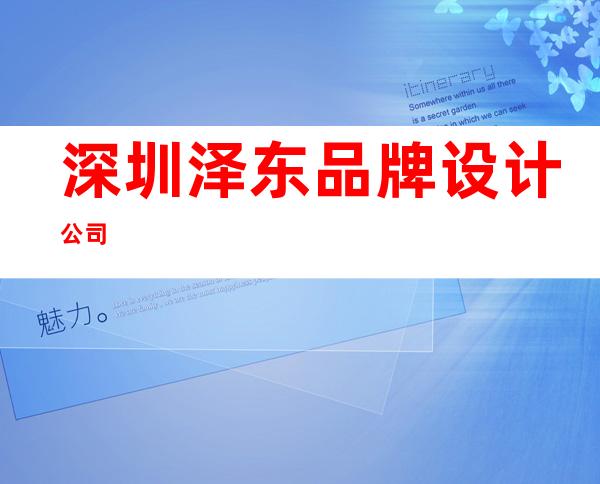 深圳泽东品牌设计公司
