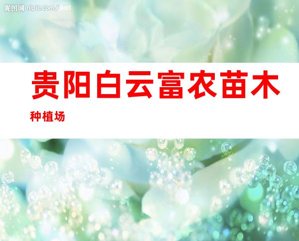 贵阳白云富农苗木种植场