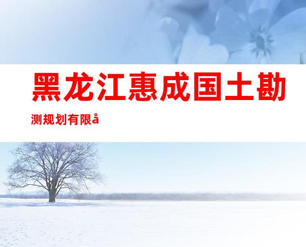 黑龙江惠成国土勘测规划有限公司